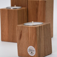 Teelichthalter 4er-Set aus Eichenholz