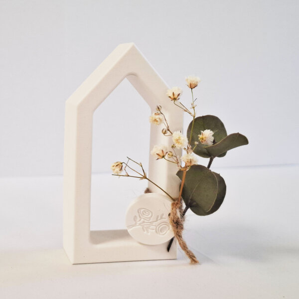 Haus mit Trockenblume (klein)